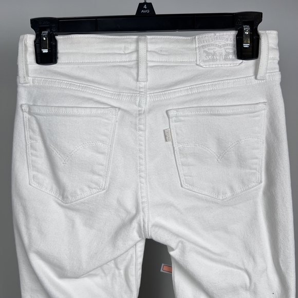 ON THRED UP - Levi's White Denim 712 Slim Size 26 - Picture 11 of 15